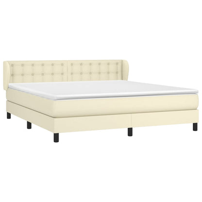 Giroletto a Molle con Materasso Crema 180x200 cm in Similpelle | homemem39