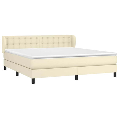Giroletto a Molle con Materasso Crema 180x200 cm in Similpelle