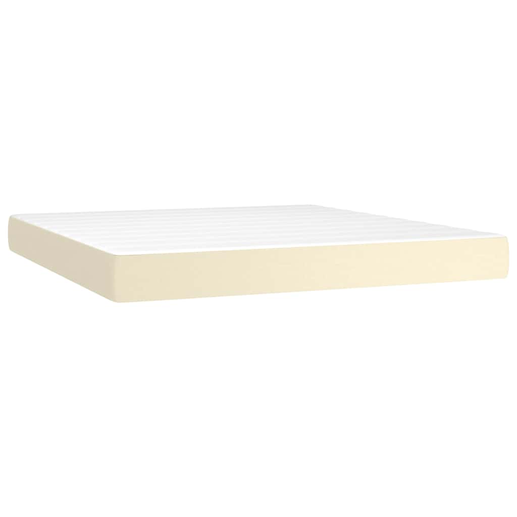 Giroletto a Molle con Materasso Crema 180x200 cm in Similpelle