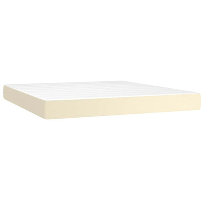 Giroletto a Molle con Materasso Crema 180x200 cm in Similpelle