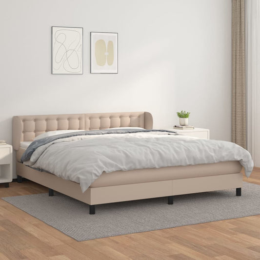 Giroletto a Molle con Materasso Cappuccino 180x200cm Similpelle | homemem39