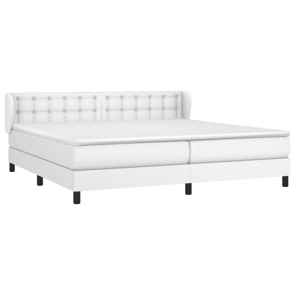 Giroletto a Molle con Materasso Bianco 200x200cm in Similpelle | homemem39