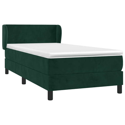 Giroletto a Molle con Materasso Verde Scuro 80x200 cm Velluto | homemem39