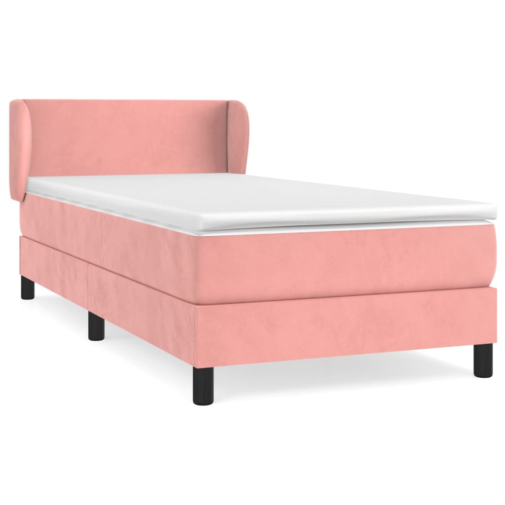 Giroletto a Molle con Materasso Rosa 80x200 cm in Velluto | homemem39