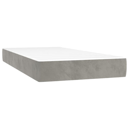 Giroletto a Molle con Materasso Grigio Chiaro 90x190 cm Velluto | homemem39