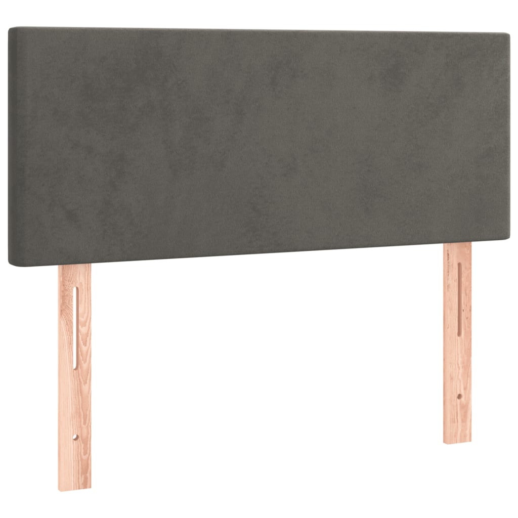 Giroletto a Molle con Materasso Grigio Scuro 90x190 cm Velluto | homemem39
