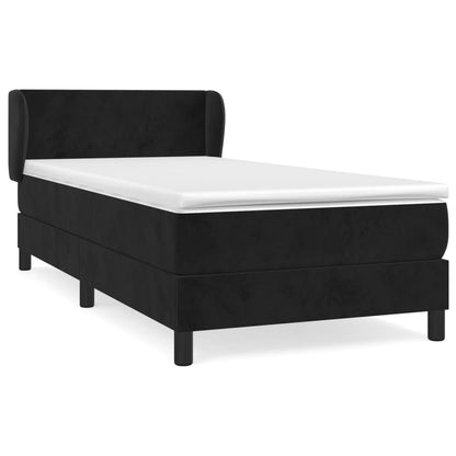 Giroletto a Molle con Materasso Nero 90x200 cm in Velluto | homemem39