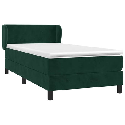 Giroletto a Molle con Materasso Verde Scuro 90x200 cm Velluto | homemem39