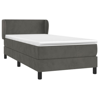 Giroletto a Molle con Materasso Grigio Scuro 100x200 cm Velluto | homemem39