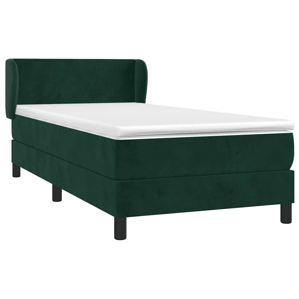 Giroletto a Molle con Materasso Verde Scuro 100x200 cm Velluto | homemem39