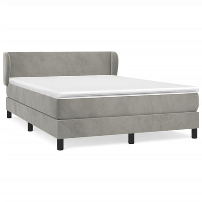Giroletto a Molle con Materasso Grigio Chiaro 140x190cm Velluto | homemem39