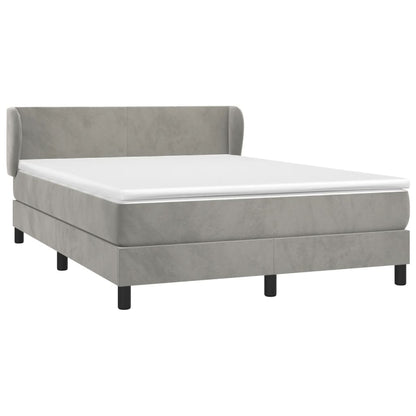 Giroletto a Molle con Materasso Grigio Chiaro 140x190cm Velluto | homemem39