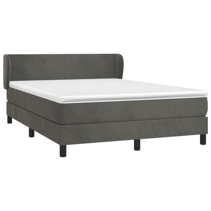 Giroletto a Molle con Materasso Grigio Scuro 140x190 cm Velluto | homemem39