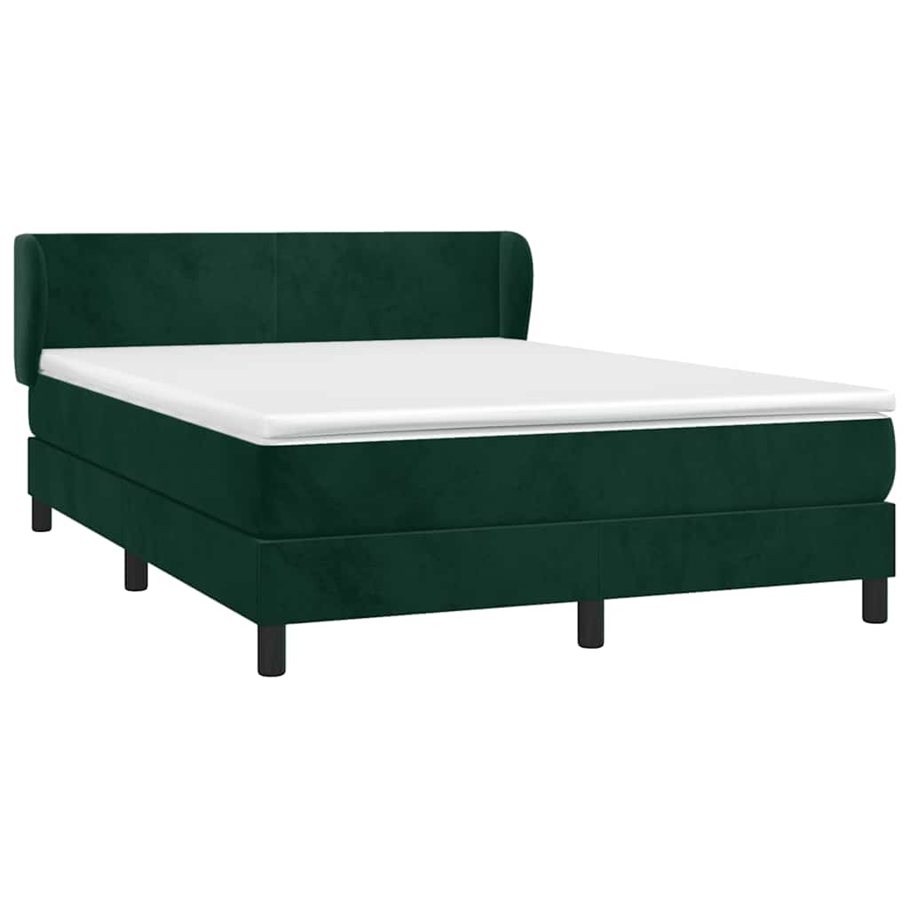 Giroletto a Molle con Materasso Verde Scuro 140x190 cm Velluto | homemem39