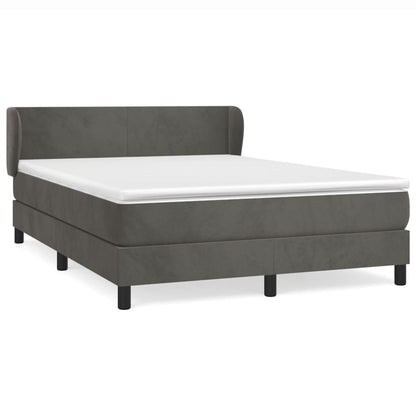 Giroletto a Molle con Materasso Grigio Scuro 140x200 cm Velluto | homemem39