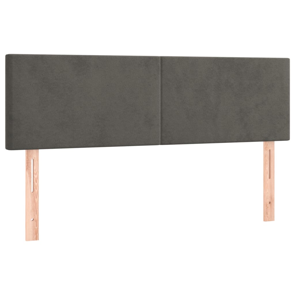 Giroletto a Molle con Materasso Grigio Scuro 140x200 cm Velluto | homemem39