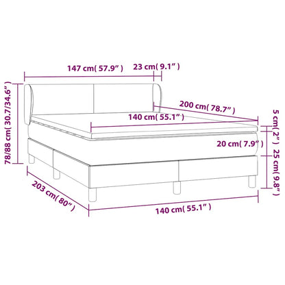 Giroletto a Molle con Materasso Verde Scuro 140x200 cm Velluto | homemem39