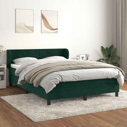 Giroletto a Molle con Materasso Verde Scuro 140x200 cm Velluto | homemem39