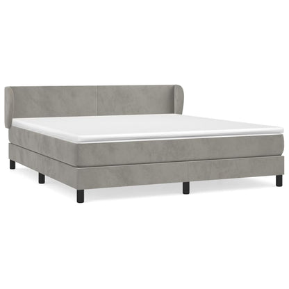 Giroletto a Molle con Materasso Grigio Chiaro 160x200cm Velluto | homemem39