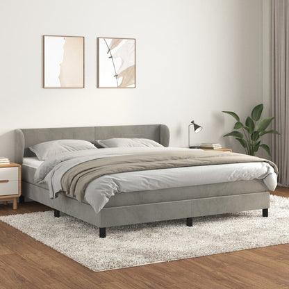 Giroletto a Molle con Materasso Grigio Chiaro 160x200cm Velluto | homemem39