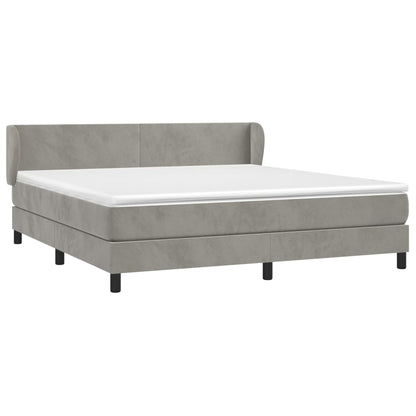 Giroletto a Molle con Materasso Grigio Chiaro 180x200cm Velluto | homemem39