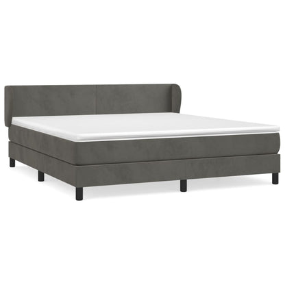 Giroletto a Molle con Materasso Grigio Scuro 180x200 cm Velluto | homemem39