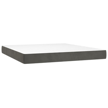 Giroletto a Molle con Materasso Grigio Scuro 180x200 cm Velluto | homemem39