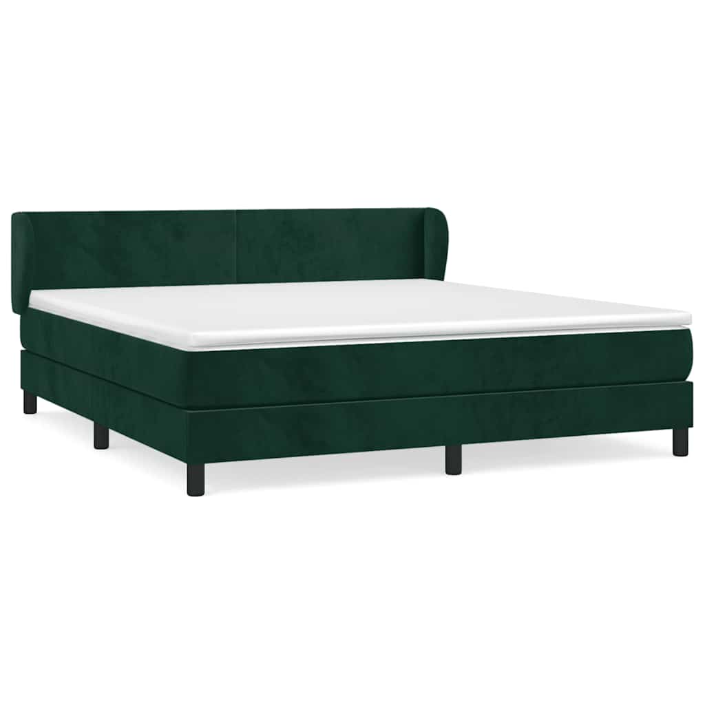 Giroletto a Molle con Materasso Verde Scuro 180x200 cm Velluto | homemem39