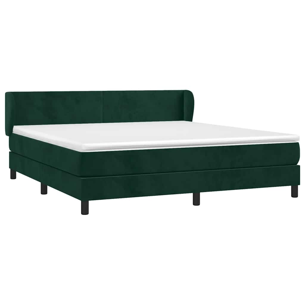 Giroletto a Molle con Materasso Verde Scuro 180x200 cm Velluto | homemem39