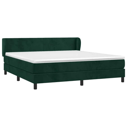 Giroletto a Molle con Materasso Verde Scuro 180x200 cm Velluto | homemem39