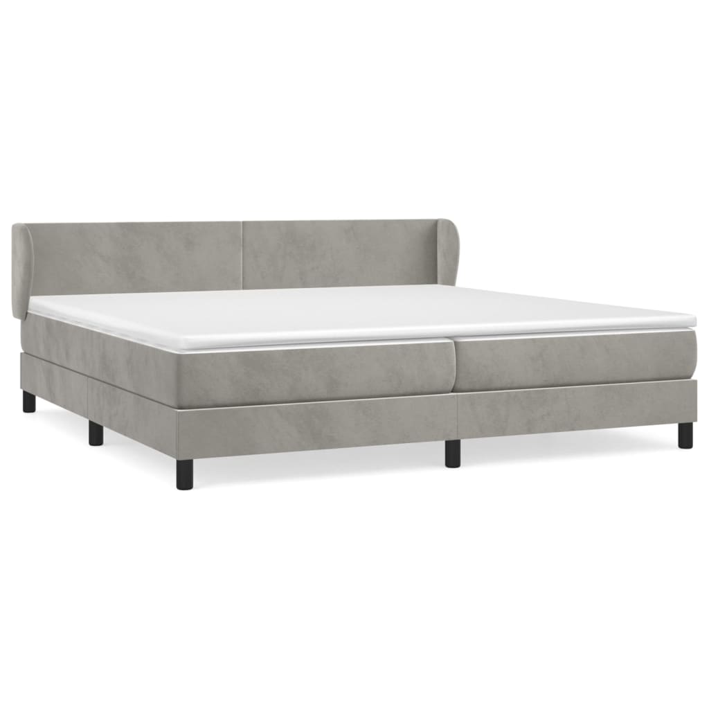 Giroletto a Molle con Materasso Grigio Chiaro 200x200cm Velluto | homemem39