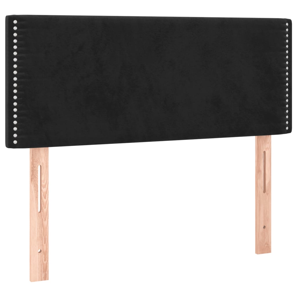 Giroletto a Molle con Materasso Nero 90x190 cm in Velluto | homemem39