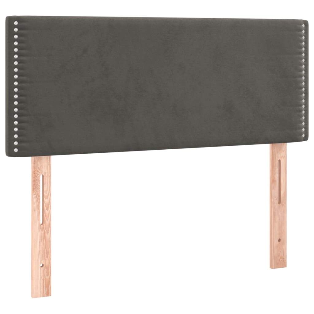 Giroletto a Molle con Materasso Grigio Scuro 100x200 cm Velluto | homemem39
