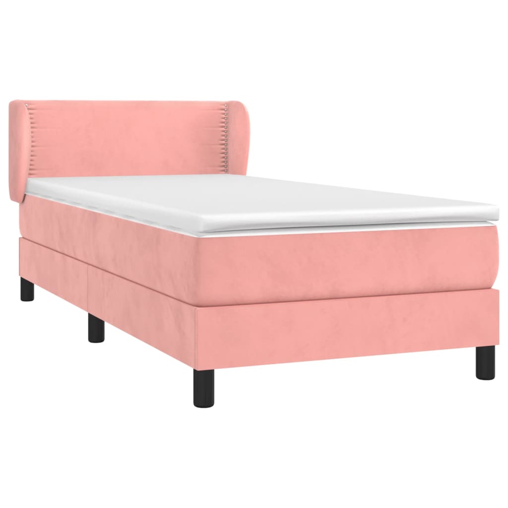 Giroletto a Molle con Materasso Rosa 100x200 cm in Velluto | homemem39