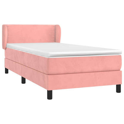 Giroletto a Molle con Materasso Rosa 100x200 cm in Velluto