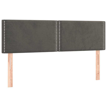 Giroletto a Molle con Materasso Grigio Scuro 140x190 cm Velluto