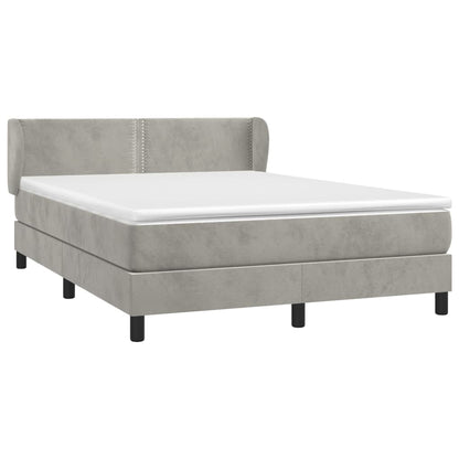 Giroletto a Molle con Materasso Grigio Chiaro 140x200cm Velluto | homemem39