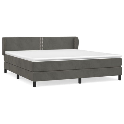 Giroletto a Molle con Materasso Grigio Scuro 180x200 cm Velluto | homemem39