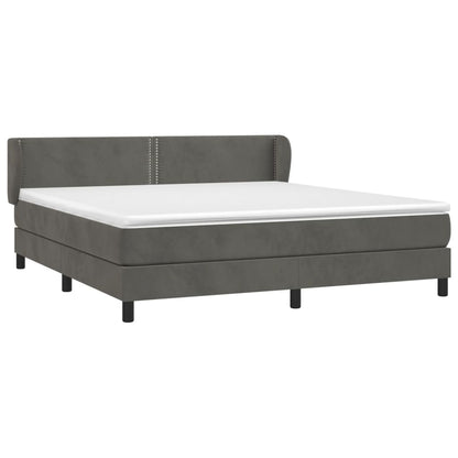 Giroletto a Molle con Materasso Grigio Scuro 180x200 cm Velluto | homemem39