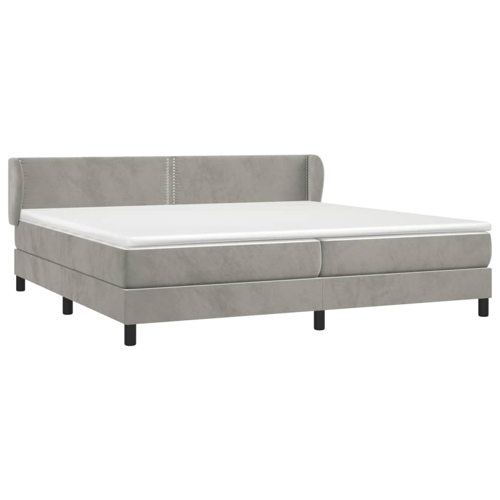 Giroletto a Molle con Materasso Grigio Chiaro 200x200cm Velluto | homemem39