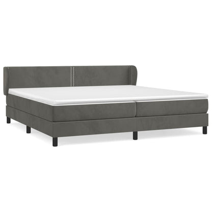 Giroletto a Molle con Materasso Grigio Scuro 200x200 cm Velluto | homemem39