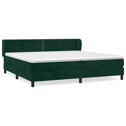 Giroletto a Molle con Materasso Verde Scuro 200x200 cm Velluto | homemem39