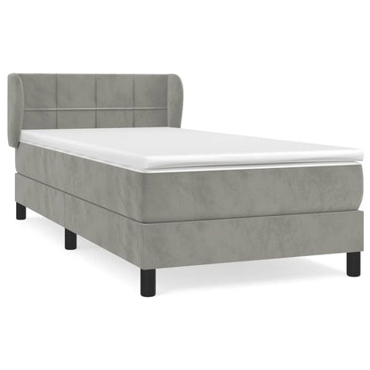 Giroletto a Molle con Materasso Grigio Chiaro 80x200 cm Velluto | homemem39