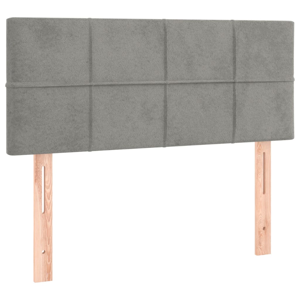 Giroletto a Molle con Materasso Grigio Chiaro 90x190 cm Velluto | homemem39