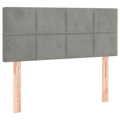 Giroletto a Molle con Materasso Grigio Chiaro 90x190 cm Velluto | homemem39