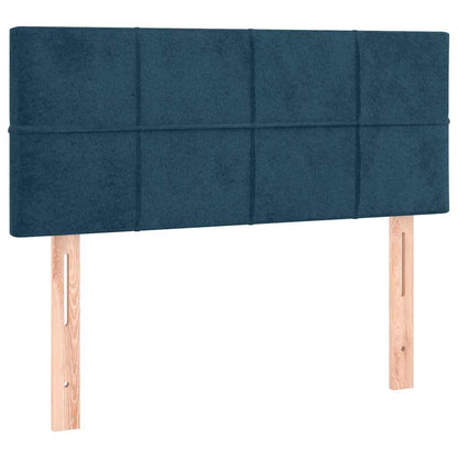 Giroletto a Molle con Materasso Blu Scuro 90x190 cm in Velluto