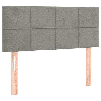 Giroletto a Molle con Materasso Grigio Chiaro 90x200 cm Velluto | homemem39