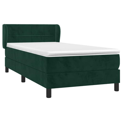 Giroletto a Molle con Materasso Verde Scuro 90x200 cm Velluto | homemem39