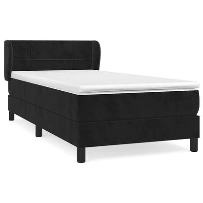 Giroletto a Molle con Materasso Nero 100x200 cm in Velluto | homemem39