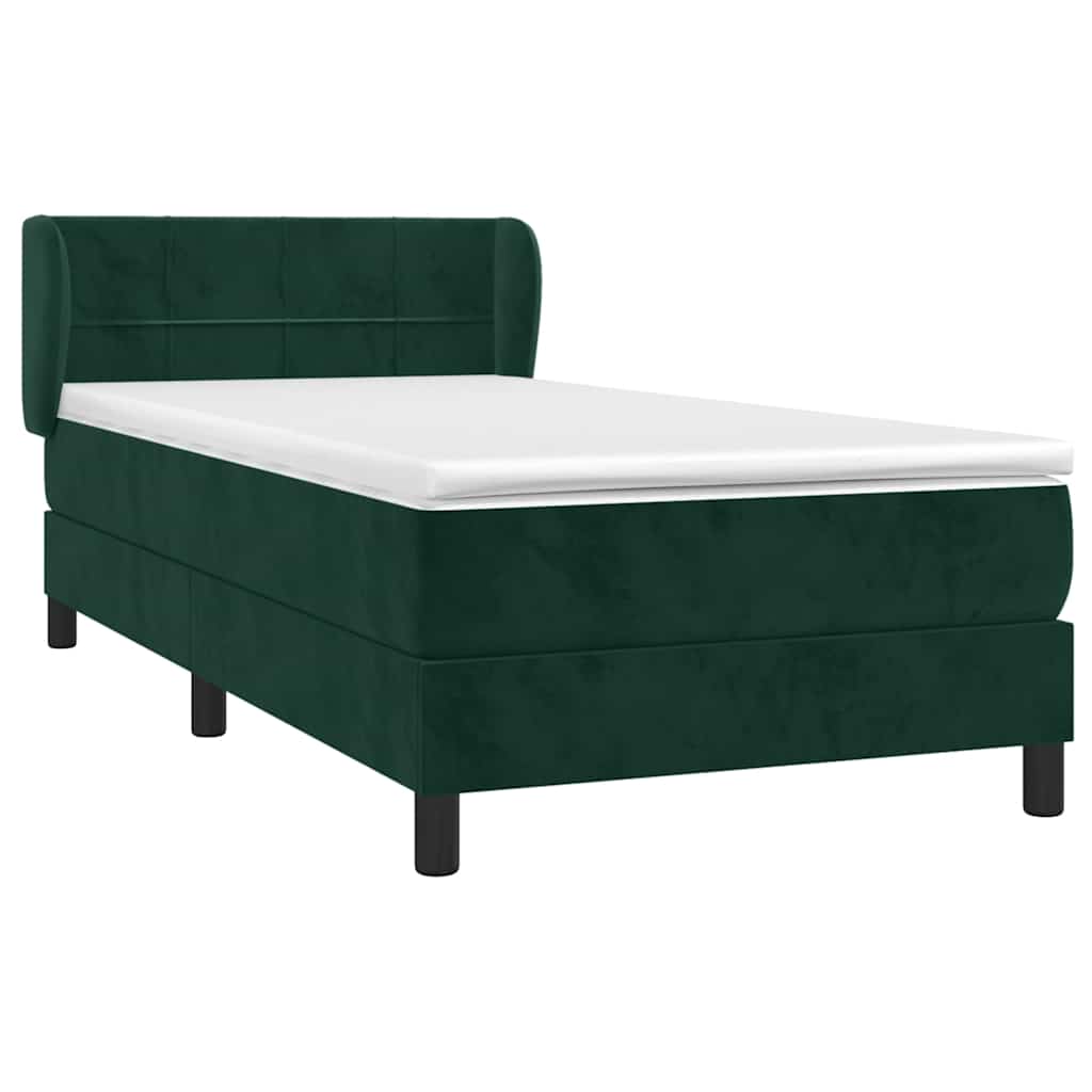 Giroletto a Molle con Materasso Verde Scuro 100x200 cm Velluto | homemem39